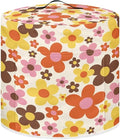 TODIYADDU Red Yellow Hippie Floral Pressure Cooker Cover for 6 Quart Instant Pot Insulated Kitchen Appliance Dust Cover for Round Pressure Cooker Practical Instant Pot Air Fryer Accessories