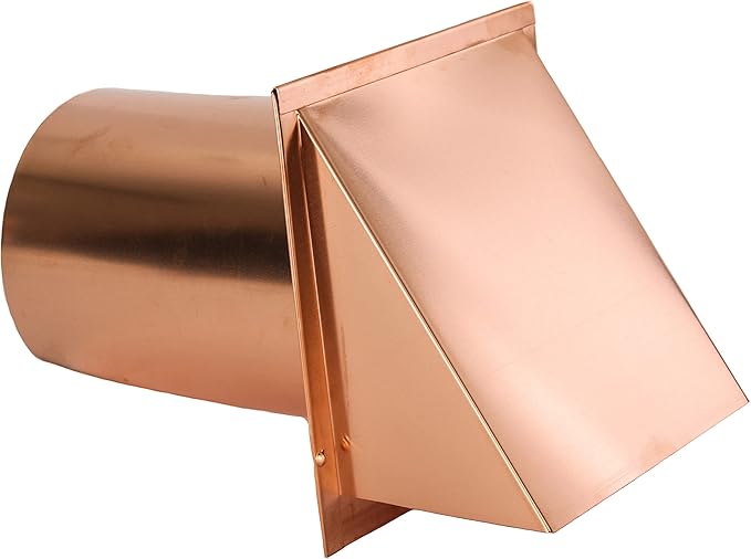 FAMCO Copper Hooded Wall Vent with Screen, Used for Air Intake, Air Supply or Exhaust Applications