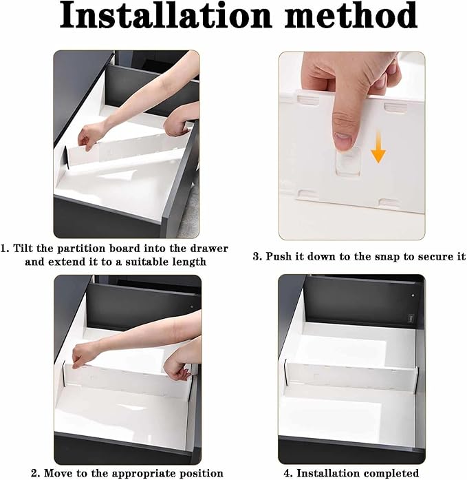 8 Pack Drawer Dividers for Clothes, 3.15" High 10.83"-17.97" Adjustable Expandable Dresser Drawer Organizer, Clear Plastic Separators for Dresser, Baby Clothing, Underwear, Cosmetic