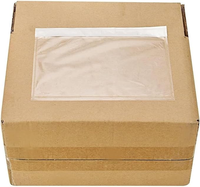 9527 Product 7.5" x 5.5" Clear Adhesive Top Loading Packing List, Clear Packing List Pouches, Shipping Label Envelopes (50 Pack)