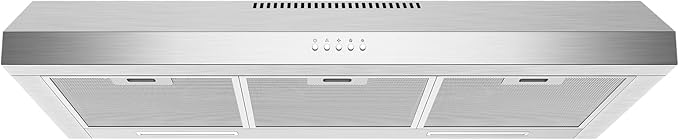 Range Hood 36 Inch Under Cabinet, 600 CFM Ducted/Ductless Vent Hood for Kitchen with Wide Coverage, Stove Vent with Bright LED Lights, Reusable Filters and 3 Speed Exhaust Fan