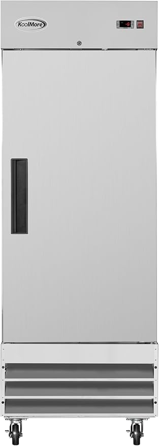KoolMore 29" 1 Door Stainless Steel Upright Commercial Reach-in Freezer - 23 cu. ft