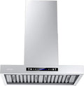 IKTCH 36-Inch Wall Mount Range Hood, 900 CFM Ducted Vent Hood with 4-Speed Fan, Gesture Sensing & Touch Control, Stainless Steel Kitchen Chimney Vent with Adjustable LED Lights