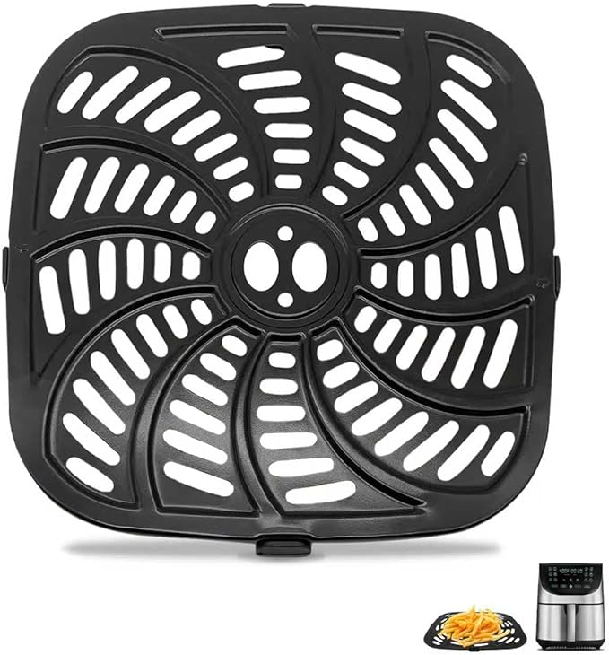 GWY Air Fryer Replacement Tray for Gourmia GAF856 GAF826 Air Fryer, Nonstick 9.8''*9.8'' square Air Fryer Replacement Parts Rack Grill Pan Grill Plate Crisper Plate for Gourmia 8QT Air Fryer