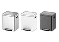 Dual Compartment Kitchen Trash Can with Lid 36l, Stainless Steel Step Trash Can with 2 Buckets, Soft-Close Foot Pedal Recycling Bin, Fingerprint-Resistant for Home, Kitchen, Office Waste Sorting