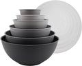 COOK WITH COLOR Plastic Nesting Mixing Bowls Set - 12 Piece includes 6 Prep Bowls and 6 Lids, Microwave Safe (Gray Ombre)