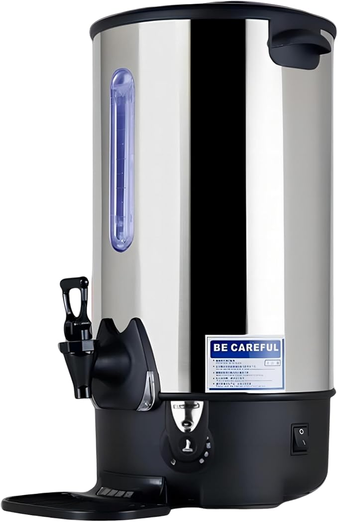 Commercial Electric Kettle Warmer Stainless Steel Hot Water Dispenser Hot Water Boiler And Warmer with Faucet Quick-Temp or Boil for Tea Coffee 1500W 8.8 Liter Capacity