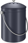 Utopia Kitchen Compost Bin for Kitchen Countertop, 1.3 Gallon Compost Bucket for Kitchen with Lid, Includes 1 Spare Charcoal Filter (Grey)