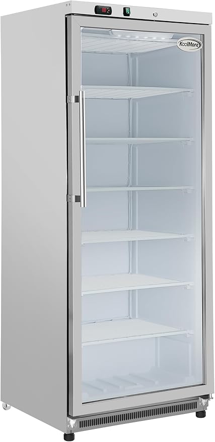 KoolMore 21 Cu. Ft. Commercial Freezer with Glass Door in Stainless Steel - Manual Defrost (KM-GDF20MD)