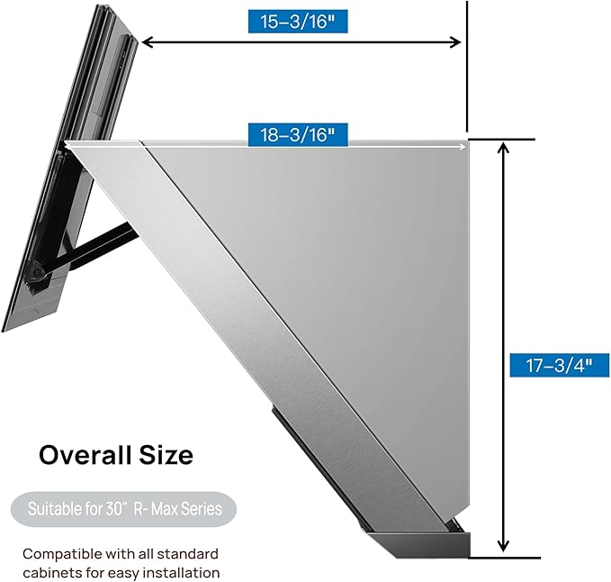 ROBAM Under Cabinet or Wall Mount Kitchen Range Hood 30" R-Max3 Black, 1200CFM Auto-Adjust Speed Control with LED Lights Vent Hood, Fingerprint Resistance and R-Link Tech