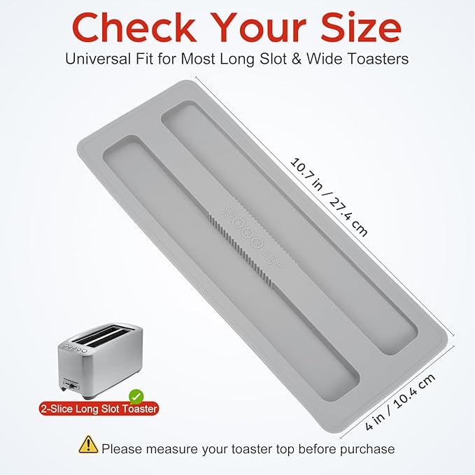 iplusmile Silicone Toaster Top Cover for 4 Slice and Long Slot 2 Slice Toasters, Universal Dust Lid Protector for Bread Maker Kitchen Appliances, Sandwich Machine Part