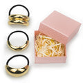 3PCS Gold Geometric Hair Ties - Polished Metal Hair Cuffs for Women, Non-Damage Ponytail Holders with Unique Shapes