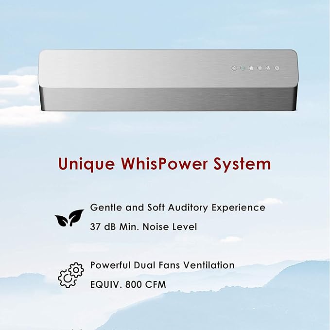 FOTILE Pixie Air UQS3001 30” Stainless Steel Under Cabinet Range Hood, 800 EQUIV. CFM Kitchen Over Stove Exhaust Vent with LED Lights Dual AC Motors and Mechanical Buttons
