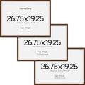 Homeforia 19.25x26.75 Puzzle Frame Brown, High End Dark Oak 19.25 by 26.75 Thin Wood Picture Frame without Mat, 26.75x19.25 Wooden Walnut Puzzle Art Frames for Wall, Tempered Glass, Wall Kit, Set of 3