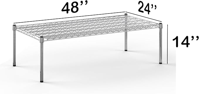 24''W x 48''L x 14''H Chrome Plated Wire Dunnage Rack | Off The Floor Storage