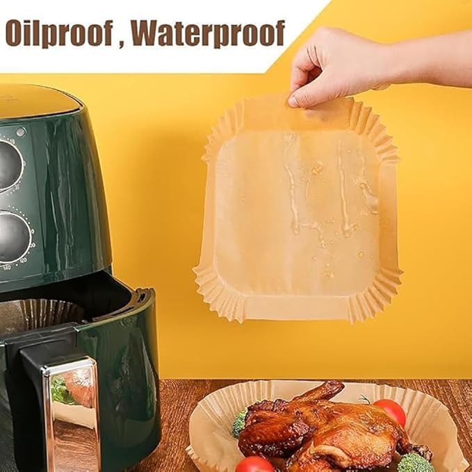 380 Pcs Air Fryer Liners Disposable, Food Grade Parchment Paper Liners,Oil-Proof& Non-Stick, Suitable for Air Fryers, Microwaves, Ovens(8 Inch,380Pcs)