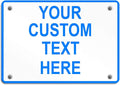 Aluminum Weatherproof Metal Sign Multiple Sizes Custom Personalized Text Here White Blue Notice Travel Horizontal Street Signs 24x18Inches