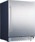 Phiestina 24 inch Indoor/Outdoor Beverage Refrigerator 175 Cans Built-in/Freestanding Beverage Fridge Cooler Lockable Stainless Steel Door Auto Defrost Quiet For Home/Commercial,6 Removable Shelves