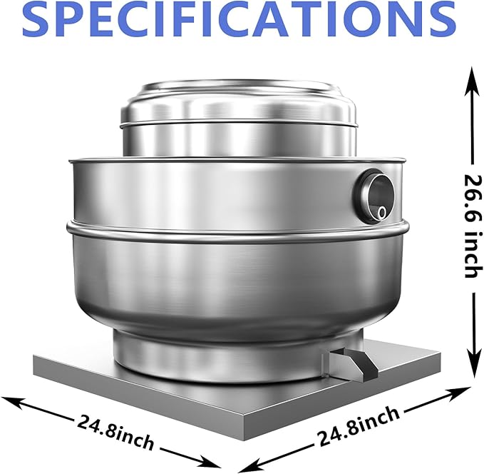 Low Profile Exhaust Hood System Includes a 6FT Stainless Steel Commercial Exhaust Hood and an 1HP Restaurant Canopy Hood Grease Rated Exhaust Fan