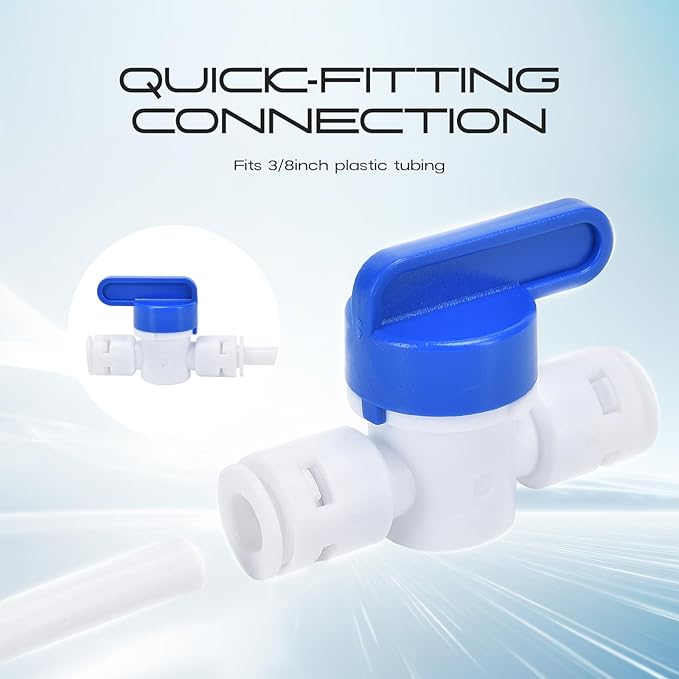 3/8 Water Line, cnaodun with 3/8" OD 32.8ft Water Tubing Reverse Osmosis Quick Connect Fittings Push To Connect Water Tube Fittings for RO Water Filter