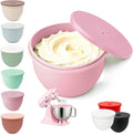 Omoiyari Premium PINK Silicone Bowl Liner with Lid for KitchenAid 5-Qt Tilt-Head (Only), 2mm Extra-Thick Silicone, Odour-Free & Heat-Resistant, Air Valve for Dough Proofing, Dishwasher Safe, BPA Free