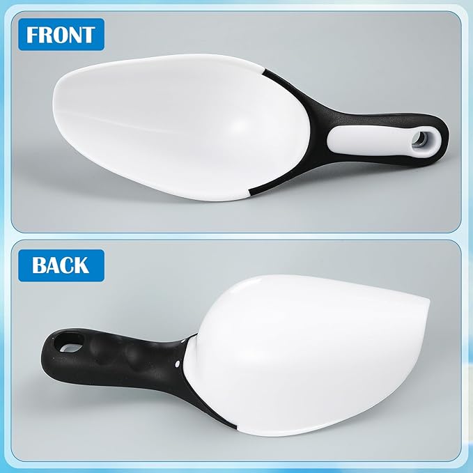 LemonRoad 4 Pcs Dry Goods Scooper Plastic Ice Scoop for Flour Coffee 1 Cup Measuring Scoop for Pet Dog Cat Kitchen Food Pantry Ingredients