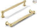 khtumeware 2 Pack 8 Inch(203mm) Brushed Gold Cabinet Pulls Matte Gold Kitchen Cabinet Handles Kitchen Cabinet Hardware for Cupboard Drawer Handles Dresser Pulls