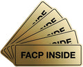 Signs ByLITA Standard FACP Inside Sign | Fire Safety Signage (Brushed Gold) - Large 5 Pack