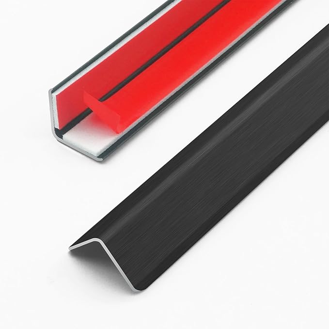 10pcs 57" Aluminum Self-Adhesive Wall Corner Protectors, Wall Furniture Bumper, Safety Baby Proofing Corner Cushion Table Edge，Wide Coverage and Easy to Install - Black