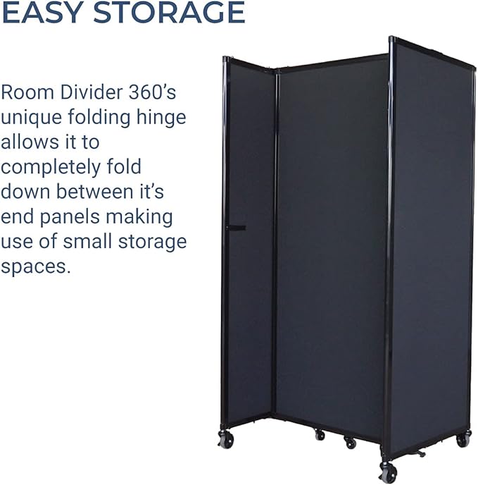 Versare Straightwall Sliding Portable Wall Partition | Freestanding Office Dividers | Locking Wheels | Temporary Room Separator | 11'3'' Wide x 7'6'' Tall Latte Fabric Panels