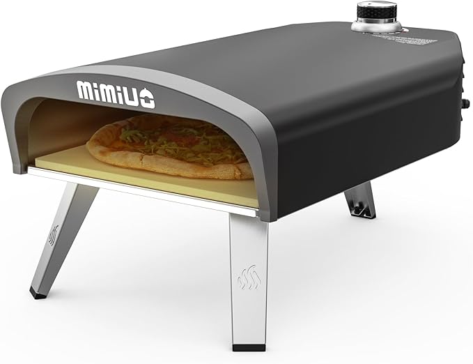 Mimiuo Gas Pizza Oven Outdoor - Portable Propane Pizza Ovens for Outside - Professional Pizza Stove with 13 inch Pizza Stone, Ideal for Any Outdoor Kitchen