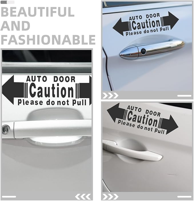 Veemoon Car Door Warning Sticker 4pcs Set Black Sliding Door Labels Do Not Touch Safety Decals for Automotive Exterior Window Glass Protection