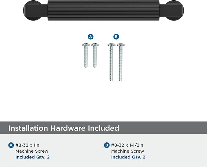 Amerock Ballard 3-3/4 inch (96mm) Center-to-Center Matte Black Cabinet Pull, BP37643MB