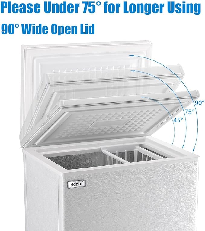 Chest Freezers Compact Mini Deep Freezer WANAI 3.5 Cu.Ft Free-standing Top Door Room Dorm Office Garage Freezer with 7 Adjustable Temp Control Removable Basket for Apartment Basement Business
