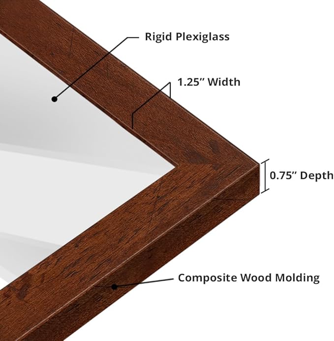 wallsthatspeak 24x36 Dark Walnut Rustic Pine Picture Frame for Puzzles Posters Photos or Artwork