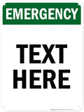 Custom Emergency Sign, OSHA Sign, 18x24 Inches, 55 mil thick HDPE (high density polyethylene), Made in USA by My Sign Center