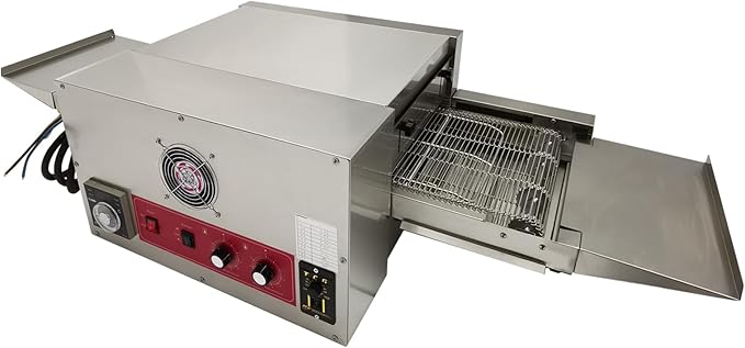 Countertop Pizza Oven Commercial Electric Baking Oven with Chain Type Conveyor for Pizzerias Cafes Fast-food Restaurants 12" Max Pizza Diameter 220V 6KW 1PH