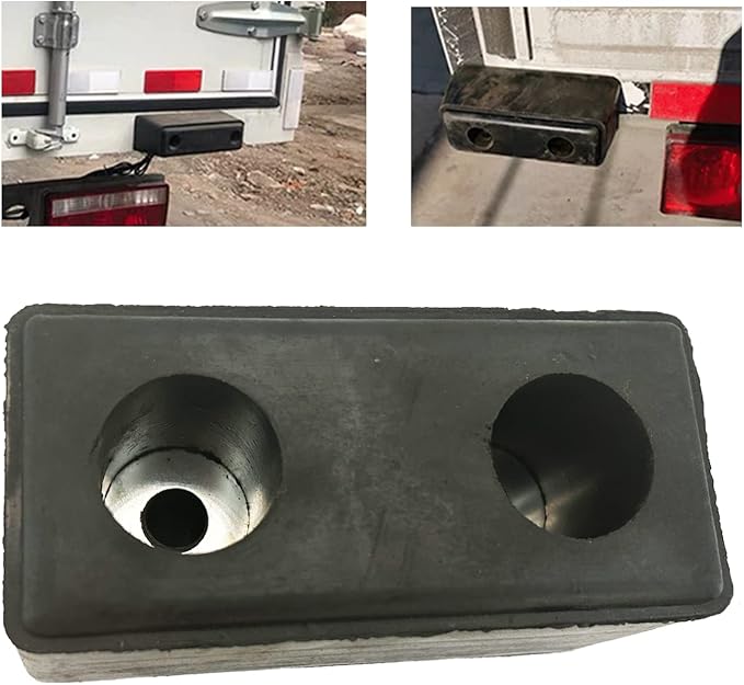 2 Pack Buffers USA Molded Rubber Bumper Block Dock Buffer 6x3x3 for Chassis/Trailers/Truck/Flatbed/Reefer with Steel Washer (4502-1276)