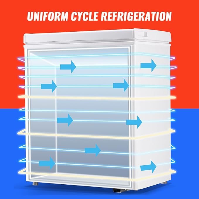 Deep Mini Freezer Top Open Door Compact Freezer Small Chest Freezer with Removable Storage Basket for Home Kitchen Garage White