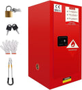 30 Gallon Red Flammable Safety Cabinet 18" x 18" x 36", 18 Gauge Steel Heavy-Duty Fire Cabinet, Manual Close & Double Vent Design for Commercial, Industrial & Residential Use