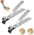 2 Pcs Stainless Steel Hot Plate Grippers, 2026 Upgraded Multi Purpose Hot Plate Gripper, Anti-Scald Bowl Clip Silicone Non-Slip Hot Dish Plate Holder Tongs Kitchen Utensil for Bowls, Pans