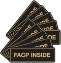 Signs ByLITA Standard FACP Inside Sign | Fire Safety Signage (Black/Gold) - Small 10 Pack