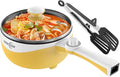 Audecook Hot Pot Electric, 1.7L Mini Electric Skillet Portable Nonstick Sauté Pan with Power Adjustment, Ramen Cooker Travel Multicooker for Steak/Soup/Egg/Oatmeal/Noodles (Tongs for Cooking Included)