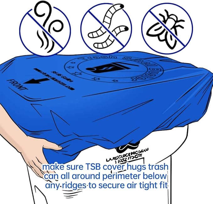 Trash Can Cover Odor Eliminating Bag with Elastic Rubber Band Lemon Scented Durable Chemical Free 64 Gallon 1 Pack