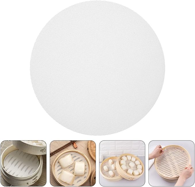 10pcs round Silicone Steamer Liners Non-stick Steamer Mats Breathable Mesh Pads for Dumplings Buns Cooking and Rice Cooker Steam Replacement