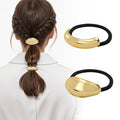 3PCS Metal Hair Tie For Women,Gold Cuffs,Metal Geometric Gold Hair Ties, Hair Accessories Stretchy and Non-Damage Ponytail Holders,Ponytail Cuff Hair Bands For Hair Styling (SET2)