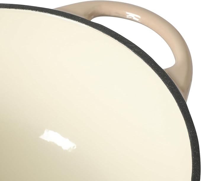 Gibson Home Addlestone 2.65 Qt Enameled Cast Iron Dutch Oven Pot with Lid – Round, Oven Safe to 500°F, Ideal for Bread Baking & Stews - Gradient Taupe