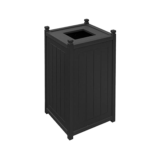 GT2026BLK Recycled Plastic Top Load Trash Container, 26 Gallons, 18"x18"x34", Black
