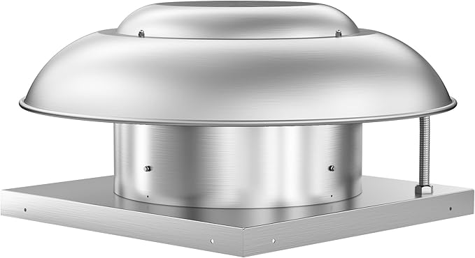 Roof Mounted Exhaust Fan Direct Drive Axial Downblast Exhaust Fan -26" Fan Base, 1/3 HP 2400 CFM 115 Volt Single Phase Motor