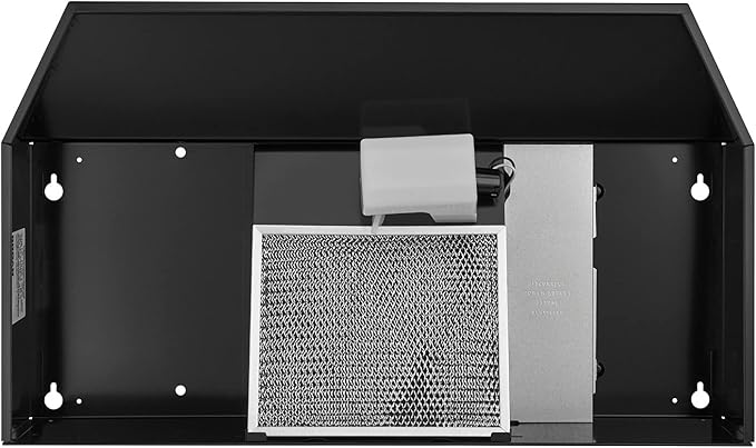 Broan-NuTone F402423 Exhaust Fan for Under Cabinet Two-Speed Four-Way Convertible Range Hood Insert with Light, 24-Inch, Black